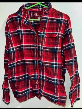 croft & barrow Red Plaid Long-Sleeve Pajama Top and Matching Pants